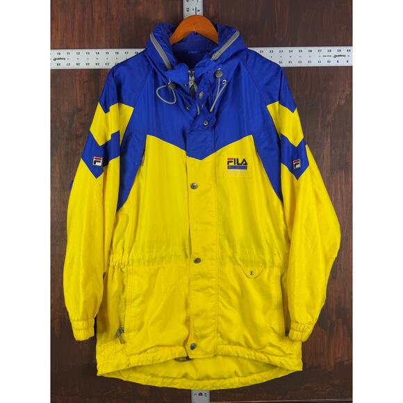 FILA Ski Performance Celtech-Hi Competition Jacket Retro Blue Yellow Mens Medium - Picture 2 of 11